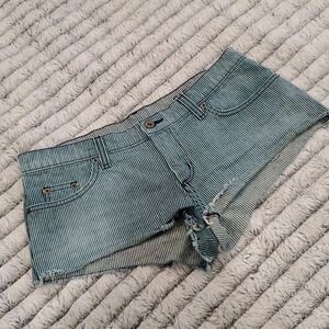 Carmar green & blue striped jean shorts size 28
